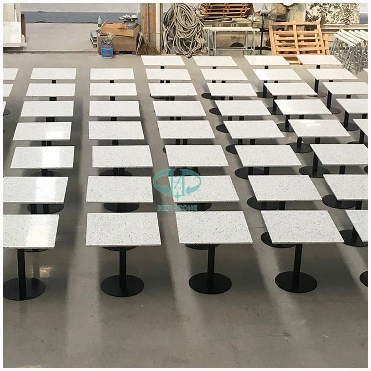 White Terrazzo Stone Square Table