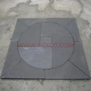Jubin Corak Bulatan Slate Hitam