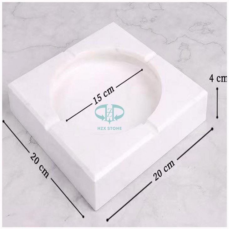 Rectangle White Marble Ashtray