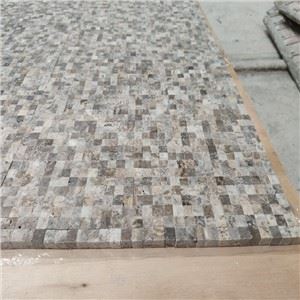 Mosaik Travertine Kelabu Perak