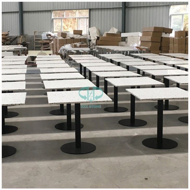 White Terrazzo Stone Cafe Table