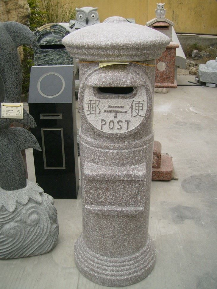 Outdoor Residential Natural Stone Mailbox Statue